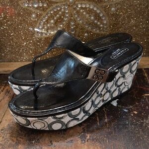 Coach Black And Grey Wedges